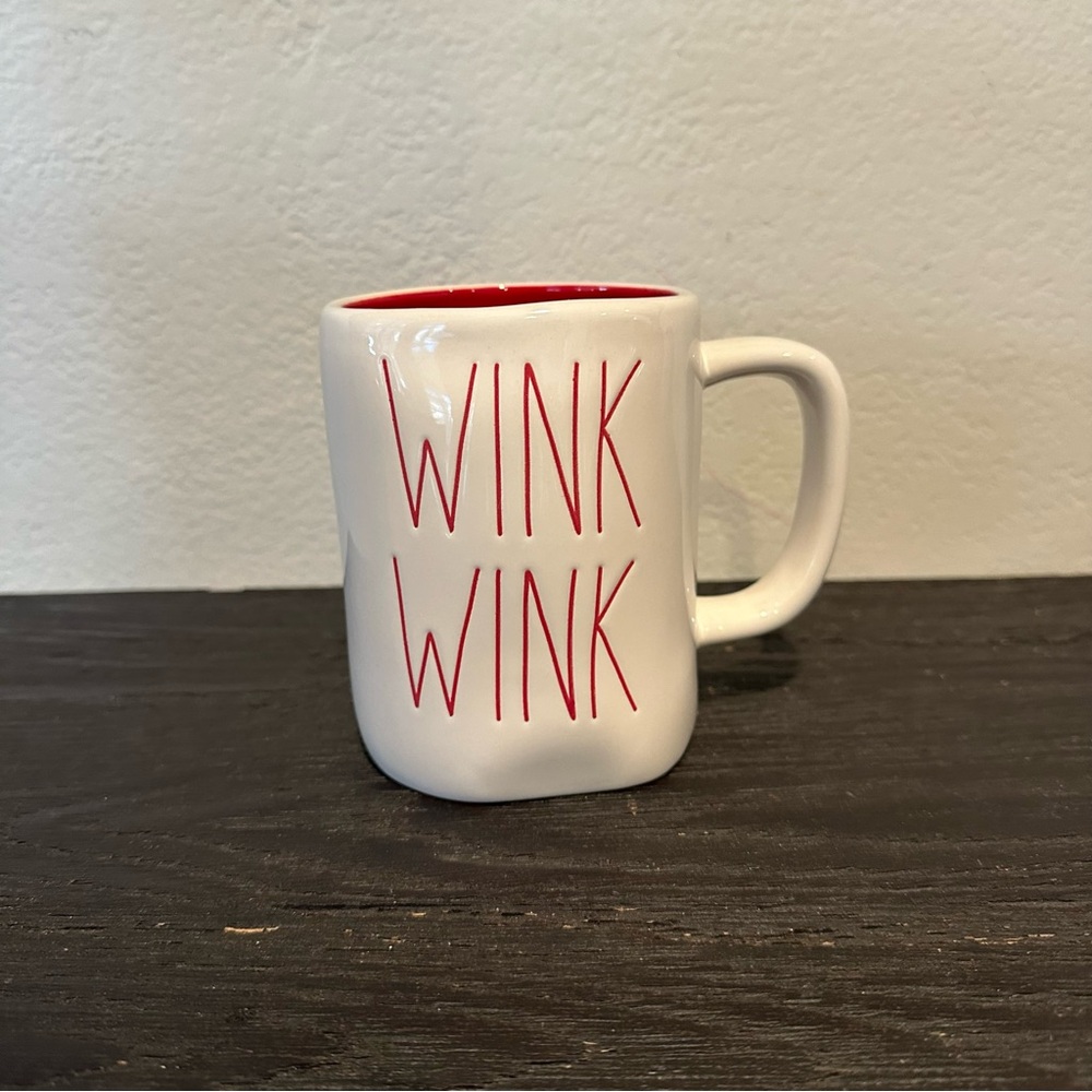 Rae Dunn Wink Wink Valentines Day Love Mug with Red Interior 😉
